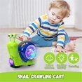thumbnail image 2 of SQDWYGUO Baby Toddler Infant Luminous Snail Toy, Electric Tummy Time Toys Crawling Snail Musical Toys with Light-up Music, Light-Up Walking Dancing Moving Interactive Sensory Toy,Green brown, 2 of 7