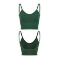 thumbnail image 3 of PULLIMORE Women's Comfy Cami Bra Crop Top Longline Padded Lounge Bralettes Camisole Yoga Tank Top (S/M, Green), 3 of 10