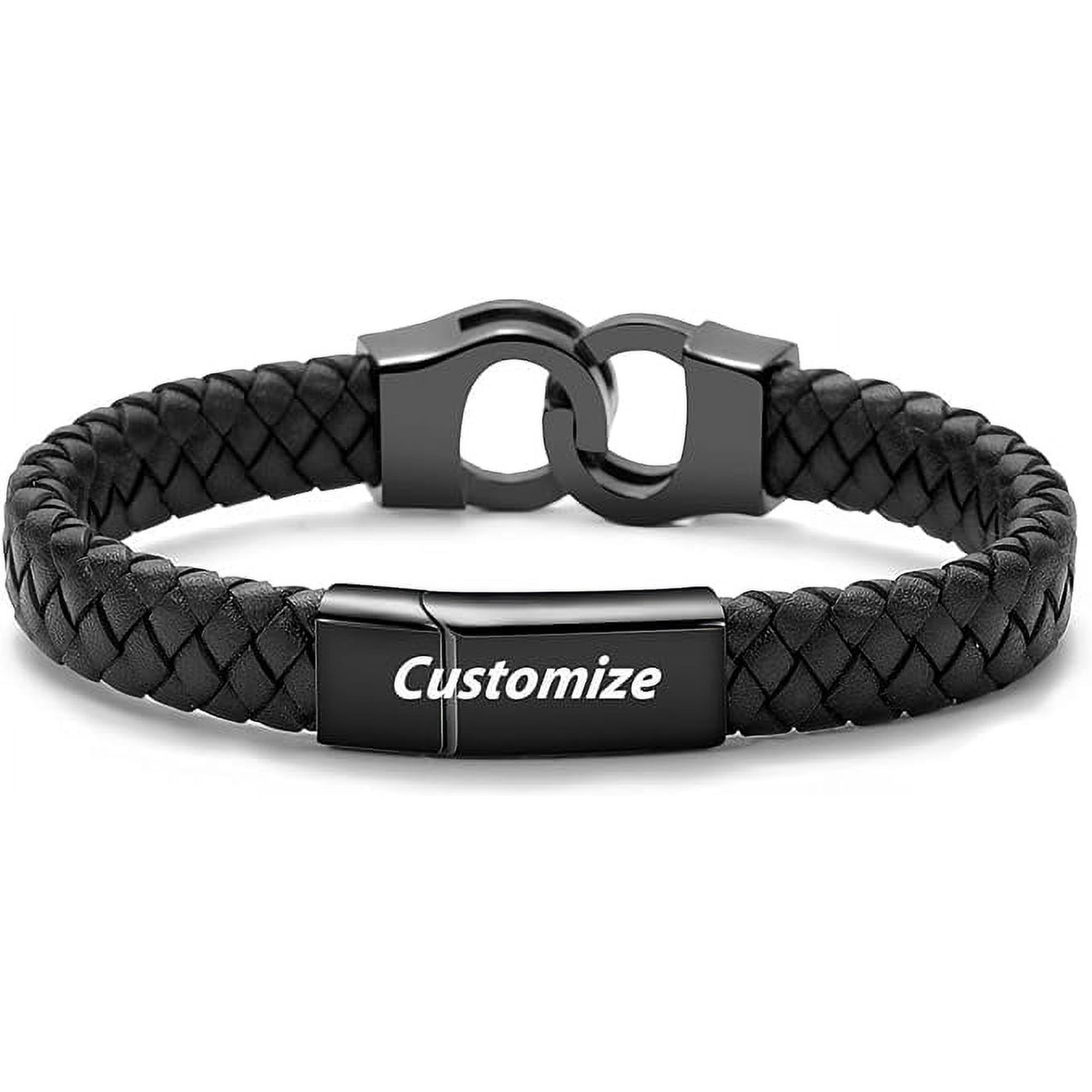 Handcuffs Shape Urn Bracelet for Ashes Genuine Leather Cross Cremation Jewelry Keepsake Bangles for Human Pet Memorial Urn Locket