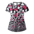 thumbnail image 1 of Uniforme d'Infirmière pour Femmes T-Shirt à Manches Courtes Imprimé Blouse de Travail, 1 of 6