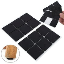 Non-Slip Furniture Pads, Rubber Furniture Pads, Multifunction Self Adhesive Sticky Floor Protector for Mat Table Chair Sofa Feet, Black/Square, 12 Pcs, 1.77x1.77"