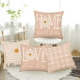 thumbnail image 2 of White Daisy Floral Spring Pillow Covers Set of 4 16x16 Inch Pink Buffalo Plaid Print Hello Sunshine Flowers Love Lives Here Home Sweet Home Decor Throw Pillow Cases Cushion Cover Celebrate Spring, 2 of 6
