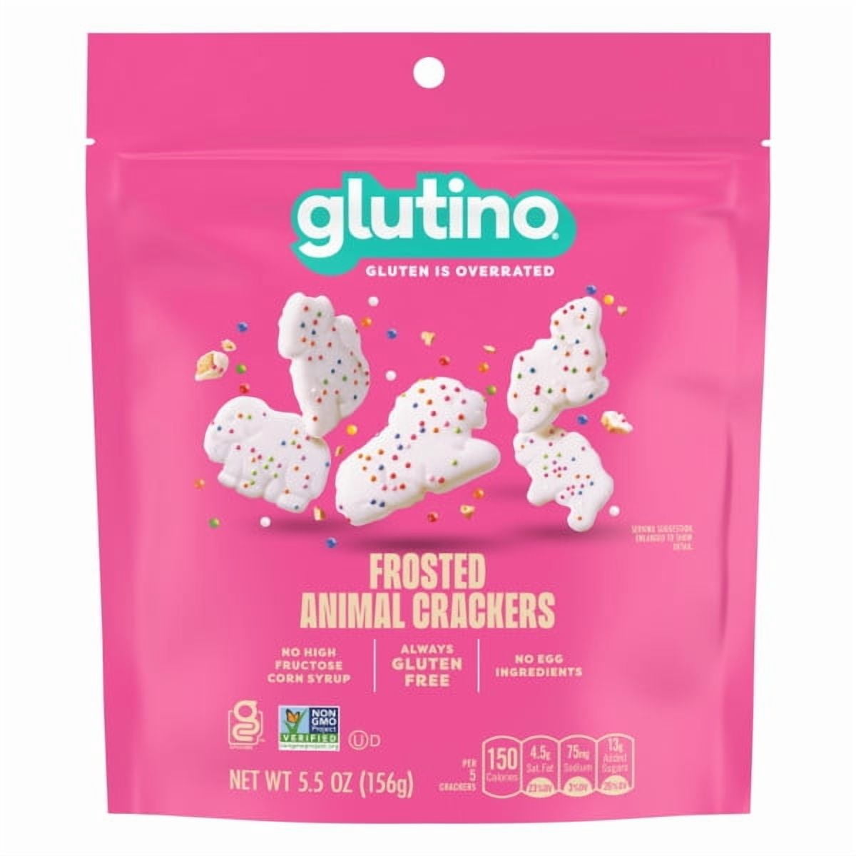 Glutino Gluten Free Frosted Animal Crackers, Gluten Free Snacks, 5.5 oz