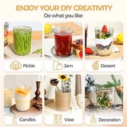 Wide Mouth Mason Jars 16oz - 8 Pack, Pint Mason Jars with Lids and Seal Bands, Glass Canning Jars for Pickling, Jam, Jelly, Honey, Salad, Desert, Shower Wedding Favors, DIY Candles Decor