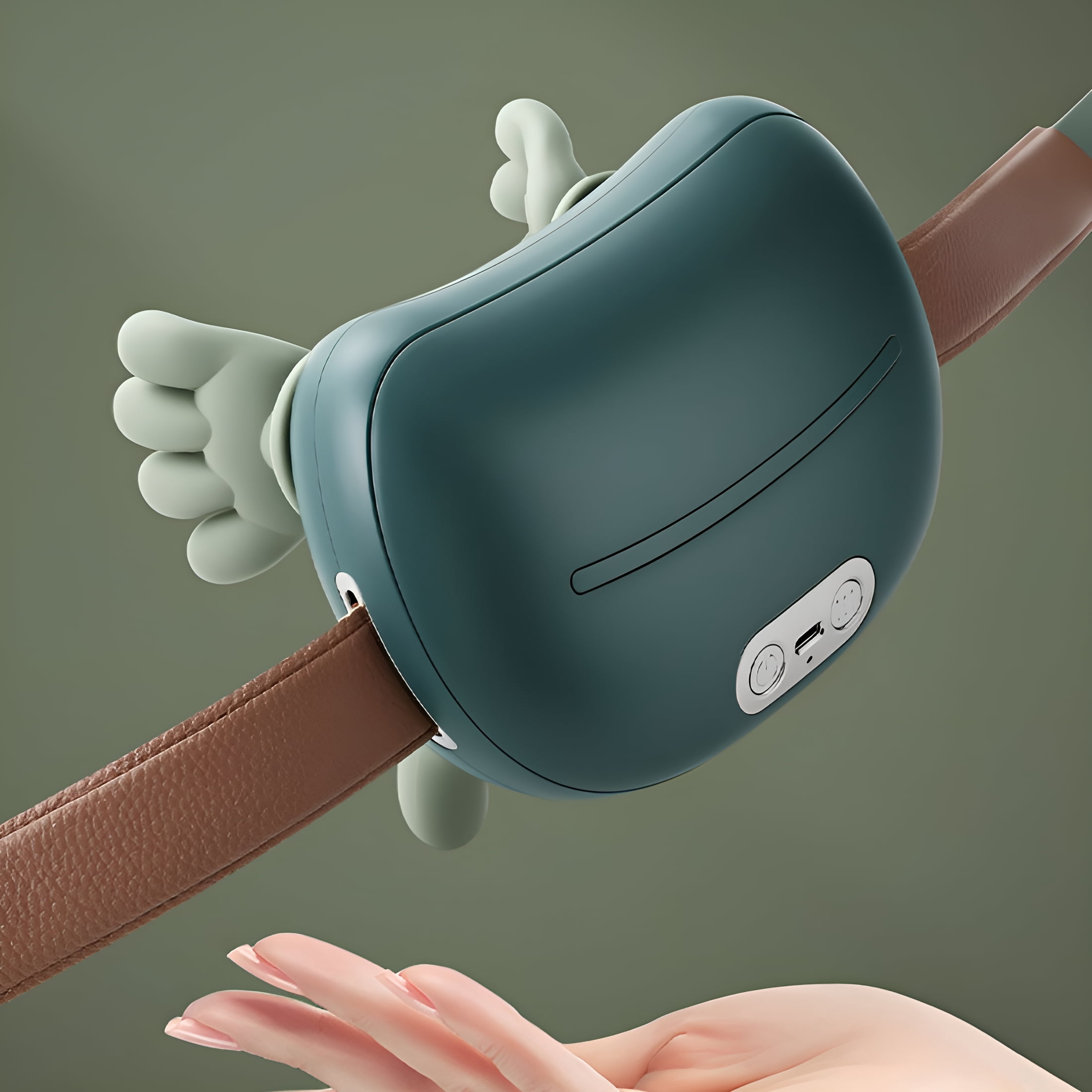 XIRQI Neck Massager with Fingers,Shiatsu Neck Massager for Back and Neck,Lower Abdominal,Discomfort Relief Deep Tissue with 3-Speed Adjustment,Green