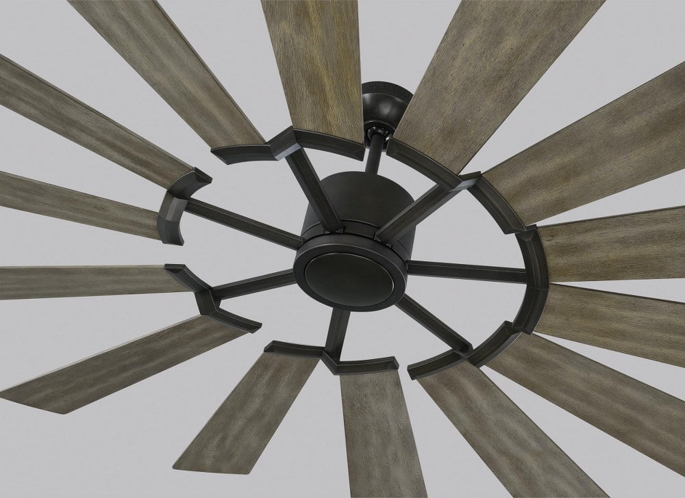 Windmill 72 inch Energy Star Ceiling Fan with Led Light Kit 14 Blade Windmill Ceiling Fan-Aged Pewter Finish Bailey Street Home 96-Bel-2884866