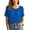 Blue, variant on Staron Women Hollow Out Knitted Round Neck Short Sleeve Casual Boho Beach Vacation Loose Tops Bohemian Crochet Sweater, Beige XXL