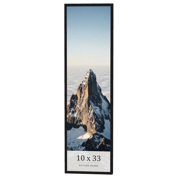10x33 Frame Black Real Wood Picture Frame Width 0.75 inches | Interior Frame Depth 0.5 inches |