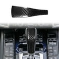 thumbnail image 1 of For For Cayenne 958 2011-2017 Carbon Fiber Gear Shift Knob Cover Trim New, 1 of 8