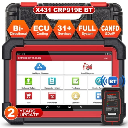 LAUNCH X431 Scanner CRP 919E BT 2024 OBD2 Diagnostic Scan Tool with Full System for All Vehicles,Bi-Directional Control,CANFD DOIP,FCA AutoAuth