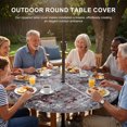 thumbnail image 3 of Round Outdoor Tablecloth with Umbrella Hole and Zipper, Red Grey Abstract Tablecloth with Elastic Waterproof, Vintage Graffiti Distressed Mottled Art Patio Table Covers for 31" - 35" Pool Tables, 3 of 9