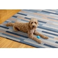 thumbnail image 4 of Linon Outdoor Washable Area Rug Collection, Ivory and Blue, 5' x 7', 4 of 8