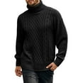 thumbnail image 2 of FYDUU Men's Sweater Pullover Male Turtleneck Sweaters Solid Color Casual Pullover Sweater Long Sleeved Knitted Sweater Top Trendy Soft Knitwear, 2 of 4