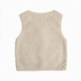 thumbnail image 4 of zuwimk Toddler Baby Boy Girls Fleece Outerwear Vests Sleeveless Zipper Jacket Solid Color Vest Coat Spring Fall Winter Clothes(White,11-12 Years), 4 of 4