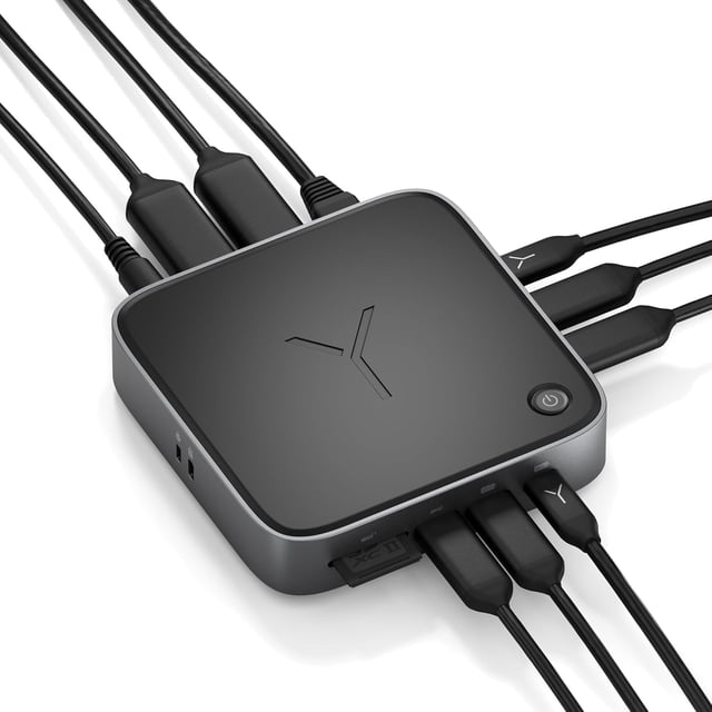 Brydge Stone Estación de Acoplamiento USB-C MST (Transporte Multiflujo) CORE, Pantalla Dual para Windows 10 y 11 con 10 Puertos y 100 Vatios de Potencia