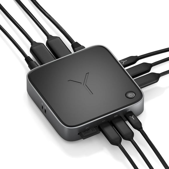 Brydge Stone Estación de Acoplamiento USB-C MST (Transporte Multiflujo) CORE, Pantalla Dual para Windows 10 y 11 con 10 Puertos y 100 Vatios de Potencia