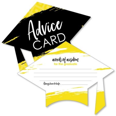 Yellow Grad – Best is Yet to Come – Yellow Grad Cap Wish Card Graduation Party Activities – Shaped Advice Cards Games – Set of (Best Game Genie Codes)