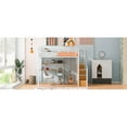 thumbnail image 7 of Full Size Metal Loft Bed In White With Wardrobe, Desk, And Improving Storage Shelves Practical, 7 of 7