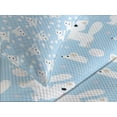 thumbnail image 4 of Ambesonne Cartoon Quilted Bedspread Set 3 Pcs, AMusing Cat with Yarn, King Size, Cream Blue, 4 of 5