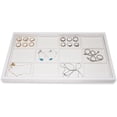 thumbnail image 6 of NicePackaging  12 Compartment White Leatherette Sorting Tray with Free-standing White Plastic Display Tray  For Sales / Showcase / Home / Store Use - 14.75" x 8.25" x 1", 6 of 7