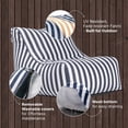 thumbnail image 5 of Jaxx Ponce Outdoor Bean Bag Chair - Weather Resistant Patio and Poolside Lounge Seating, Navy Stripes, 5 of 7