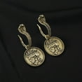 thumbnail image 2 of Pendientes largos y exagerados con forma de moneda de calavera Elapid vintage 2023 (un par), pendientes de Halloween., 2 of 3