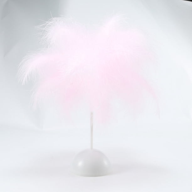 Lámpara de ambiente romántico de plumas nórdicas moderna ligera decoración de cabecera rosa