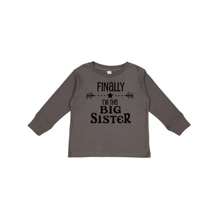 

Inktastic Finally I m the Big Sister Gift Toddler Toddler Girl Long Sleeve T-Shirt