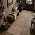 thumbnail image 3 of BERTHMEER 2.6'x12' Long Runner Rugs for Hallway Kitchen Bedroom Bathroom Entryway Entrance Oriental Floral Vintage Farmhouse Machine Washable Non-slip Traditional Distressed Rugs, Brown, 3 of 6