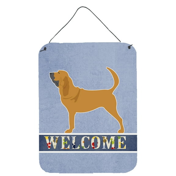 Caroline's Treasures BB5488DS1216 Bloodhound Welcome Wall or Door Hanging Prints, 12x16, multicolor