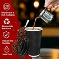 thumbnail image 3 of Ginkgo 100 Pack 16 oz Disposable Insulated Coffee Cups with Lids, Paper To-Go Coffee Cups for Coffee Bars, Hot Chocolate, Cocoa, and Hot Tea Drinks - Black, 3 of 12