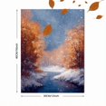 thumbnail image 3 of Autumn Winter Snowfall River Forest Canvas Oil Painting, Seasonal Landscape Wall Art for Living Room, Bedroom & Office, 3 of 8