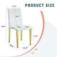 thumbnail image 5 of Set of 4 White PU Leather Dining Chairs with Gold Metal Legs – Ergonomic Lumbar Support & 45° Tilt, Quick Assembly, Durable for Home/Office Use, 5 of 9