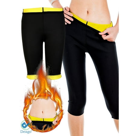 Deago Women High Waist Slimming Sport Pants Body Shapers Capris Sweat Sauna Workout Yoga Tummy Control Pants Size