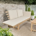thumbnail image 2 of Hartley 2-Seat Modern Scandinavian Folding Wood Outdoor Day Bed Sofa, Beige/Light Teak, 2 of 9