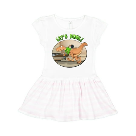 

Inktastic Let s Bowl Tyrannosaurus Rex Dinosaur Gift Toddler Girl Dress