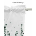 thumbnail image 5 of Green Botanical Kitchen Valances for Windows Farmhouse Linen Window Valance Curtain for Living Room Window Treatment Dragonfly Flower Leaf Retro Ink Style Valance Rod Pocket Topper, 42 x 18 Inch, 5 of 6