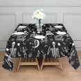 thumbnail image 3 of Halloween Skeleton Fun Pattern Square Tablecloth,Waterproof Square Table Cover,Wipeable Spillproof Washable Table Cover for Home Kitchen Party Decor 42"X42"(107x107cm), 3 of 6