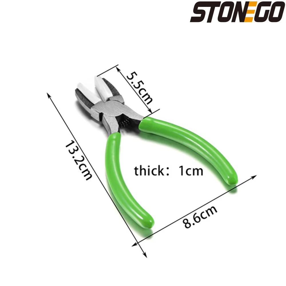 STONEGO 1PC/2PCS High Carbon Steel Pliers with Plastic Head - DIY Pliers for Handmade Jewelry and Bead Crimping - Durable Crimping Tools for Craft Projects