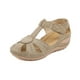 thumbnail image 4 of MKLEKYY Sandalias de Plataforma para Mujer, Sandalias Retro de Verano Con Costuras, No Ligeras, de Talla Grande, Con Punta Redonda y Tacón de Cuña, Cómodas, 4 of 4