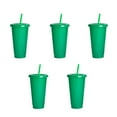 thumbnail image 3 of Kieccall 710ml Glitter Tumbler Set 5 Pack Plastic Straw Cups For Home Office Iced Coffee Fruit Tea Serving, 3 of 6