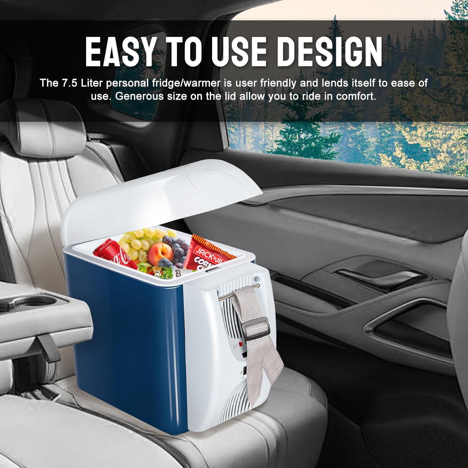 Caynel 12 Volt Car Refrigerator, 7.5L Portable Automotive Refrigerator, Mini Fridge for Camping, Travel, Truck, Home, Blue