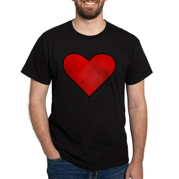 CafePress - Red Heart Drawing T Shirt - Men's Classic Graphic Cotton T-Shirt