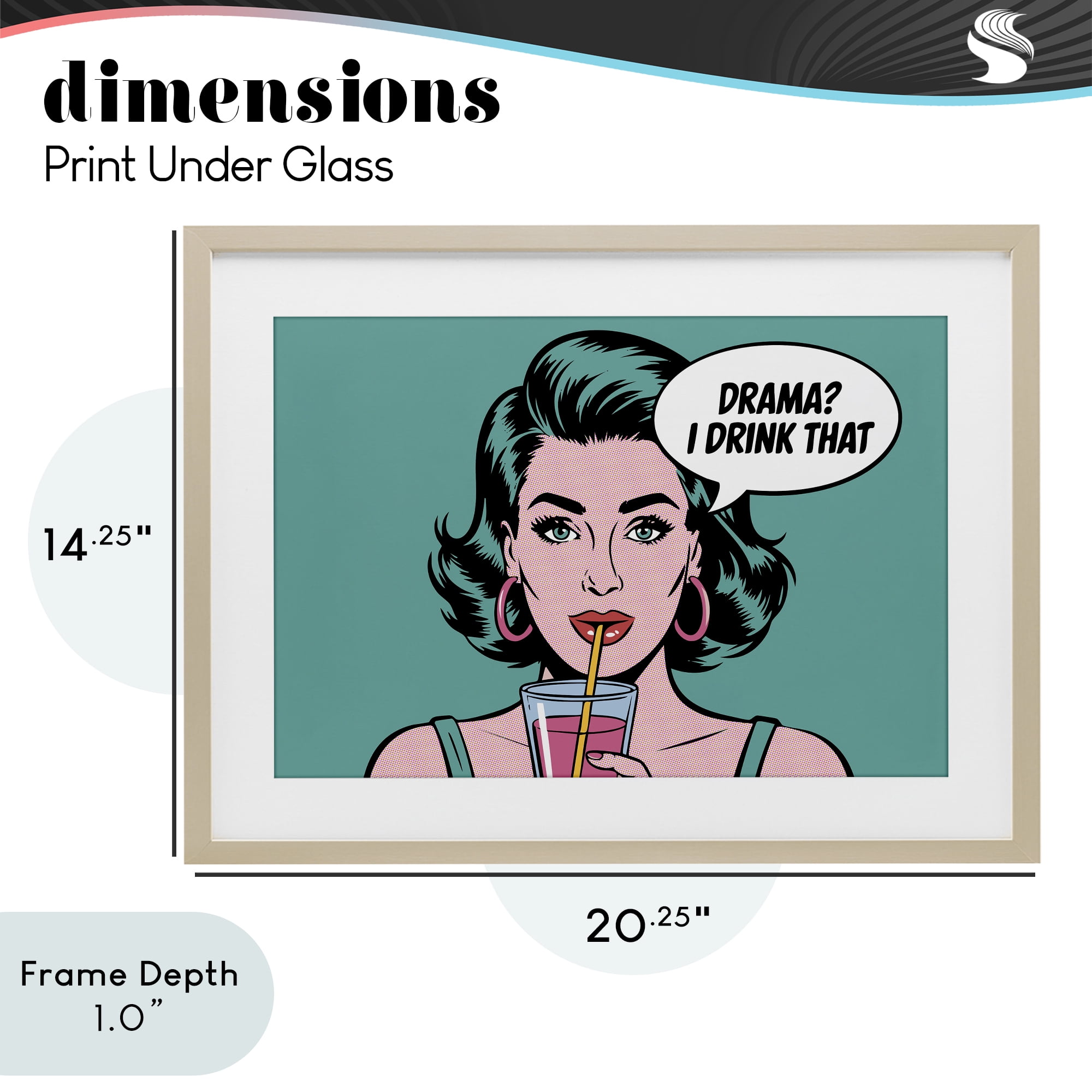 Stupell Industries Drama I Drink That Birch Framed Print Under Glass, design by Andreas Magnusson