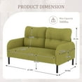thumbnail image 6 of 47" Small Loveseat Sofa Couch for Small Spaces,Corduroy Upholstered 2-Seater Love Seats for Apartment, Bedroom,Office,Green, 6 of 7