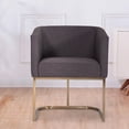 thumbnail image 6 of Fabric Upholstered Dining Chair with Round Cantilever Base, Gray, 6 of 6