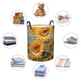 thumbnail image 4 of Easygdp Sunflower Field Art Large Dirty Clothes Hamper, Lightweight Storage Basket, Household Laundry Bag with Handle-Small, 4 of 6