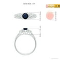 thumbnail image 5 of Angara Natural 0.6 Ct. Blue Sapphire with Diamond Vintage Inspired Ring in 14K White Gold for Women (Ring Size: 3.5), 5 of 10