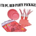 thumbnail image 5 of Party Combo Pack Red and White Polka Dot Paper Set For 16 Guest, 178 Pieces.Includes 32 Forks,16 Spoons, 16 Knives, 16 9" Plates, 16 7" Plates, 2 Tablecloths, 20 Cups, 20 Straws, 40 Napkins., 5 of 9