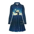thumbnail image 4 of DISNIMO Panda Dress for Girls Size 9-10 Dresses Kids Galaxy Dress Girls Long Sleeve Star Dress for Child Twirling Dresses for Youth Swing Dress Kids Skater Dresses for Girls Clothes Dresses Kid, 4 of 7